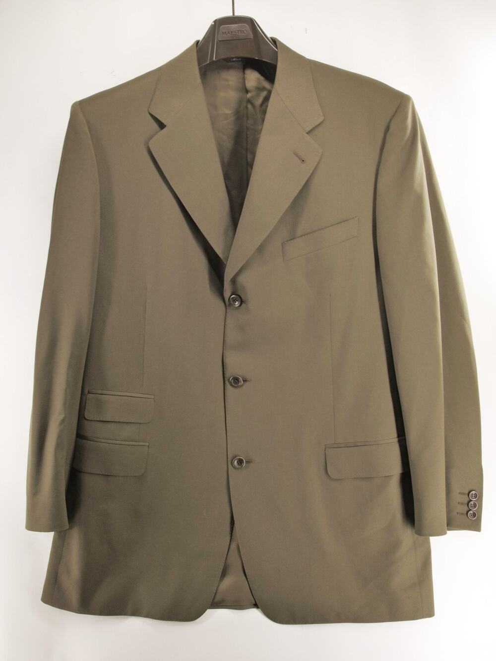Canali Proposta Boyds Mens 46R Blazer Jacket Olive Green 100% Wool Made in Italy